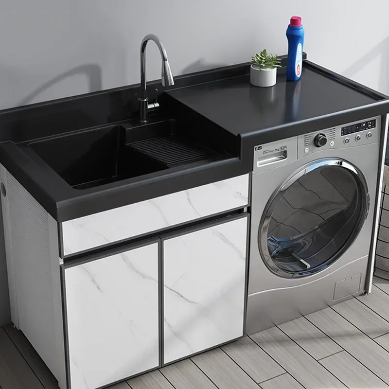 Bathroom furniture balcony washing machine cabinet integrated partner laundry pool sink washboard laundry cabinet