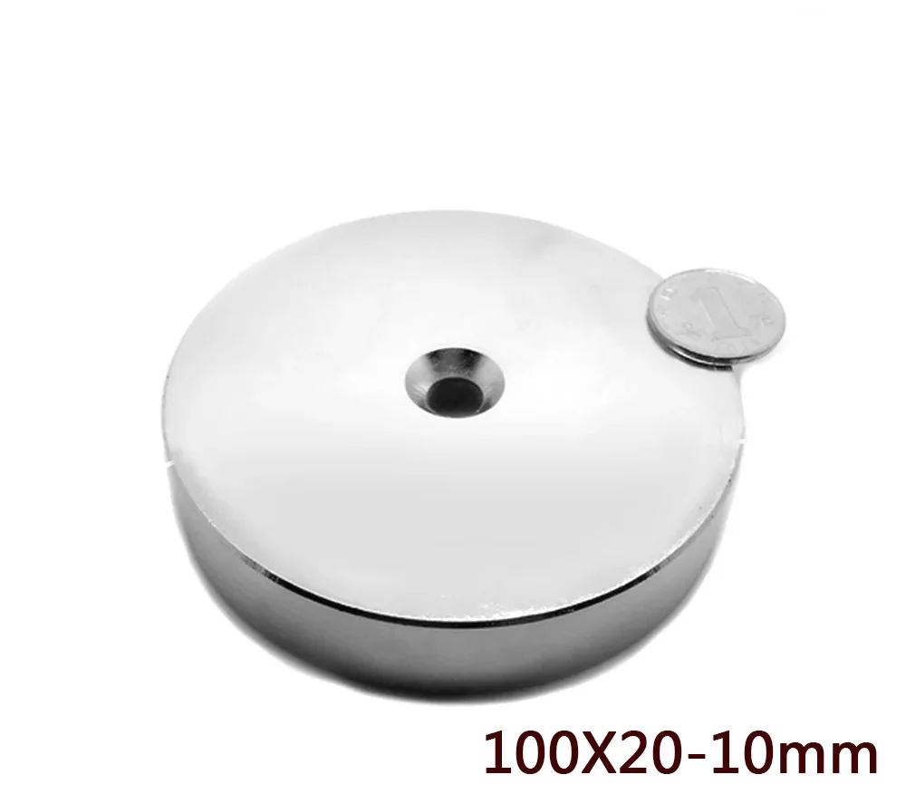 1PC 100x20-10 mm Big Thick Round Magnet 100mm X 20mm Neodymium Magnet Disc 100*20-10 mm N35 Permanent Magnet 100*20 Hole 10mm