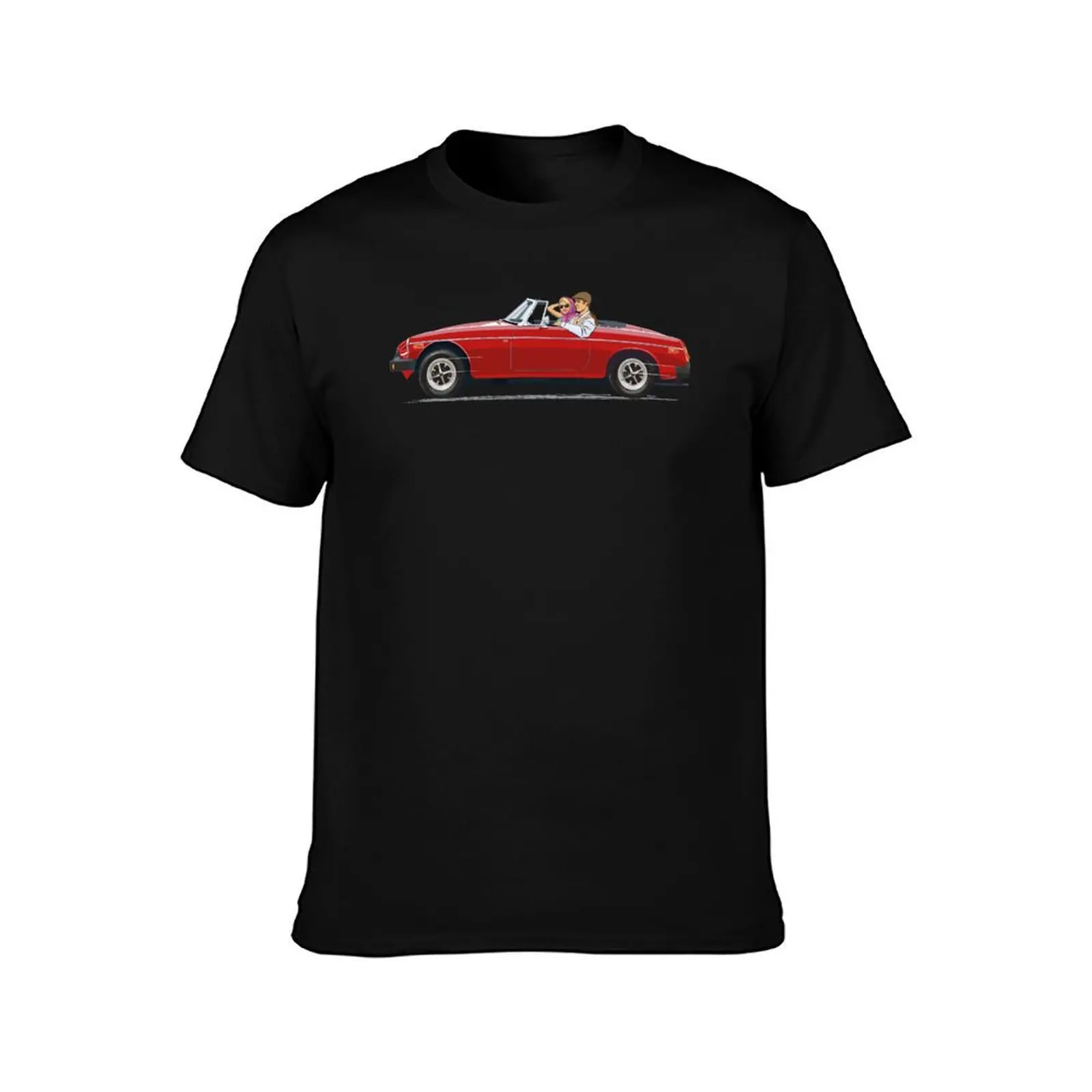 Damask Red color 'B' Roadster – the Classic British Sports Car T-Shirt Stylish Print Short Sleeve Tee T-Shirt