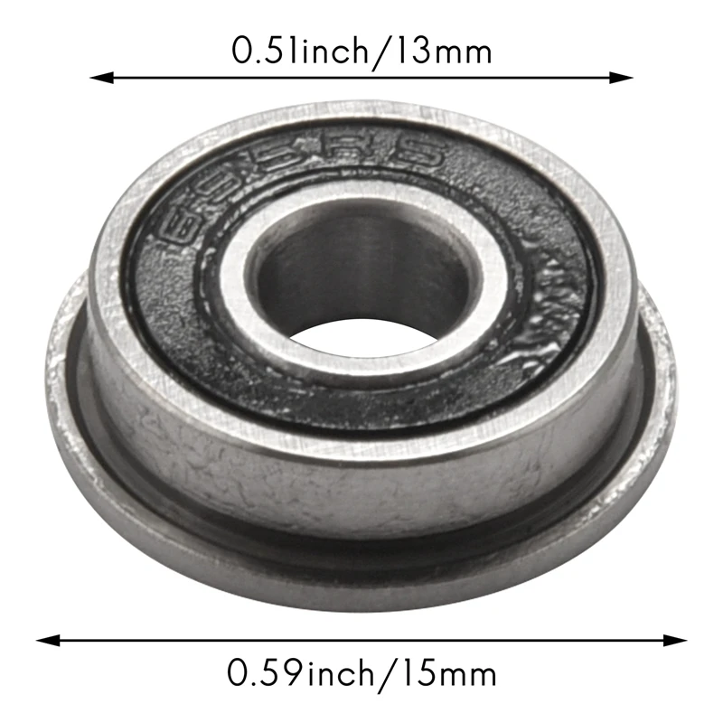 10Pcs F695-2RS Bearing 5X13x4mm Flanged Miniature Deep Groove Ball Bearings F695RS For VORON Mobius 2/3 3D Printer