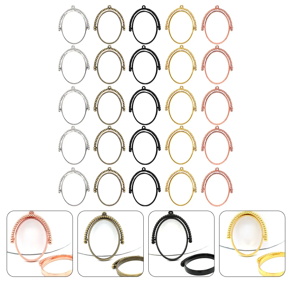 

25pcs Alloy Bezel DIY Jewelry Frame Hollow Charms Rotatable Pendants Open Accessories Frames Bright Color Good Texture Sweater