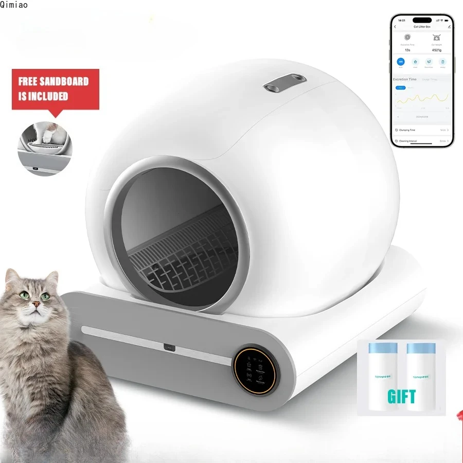 

Tonepie 65L Automatic Smart Cat Litter Box Self Cleaning Fully Enclosed Cat Litter Box Pet Toilet Litter Tray