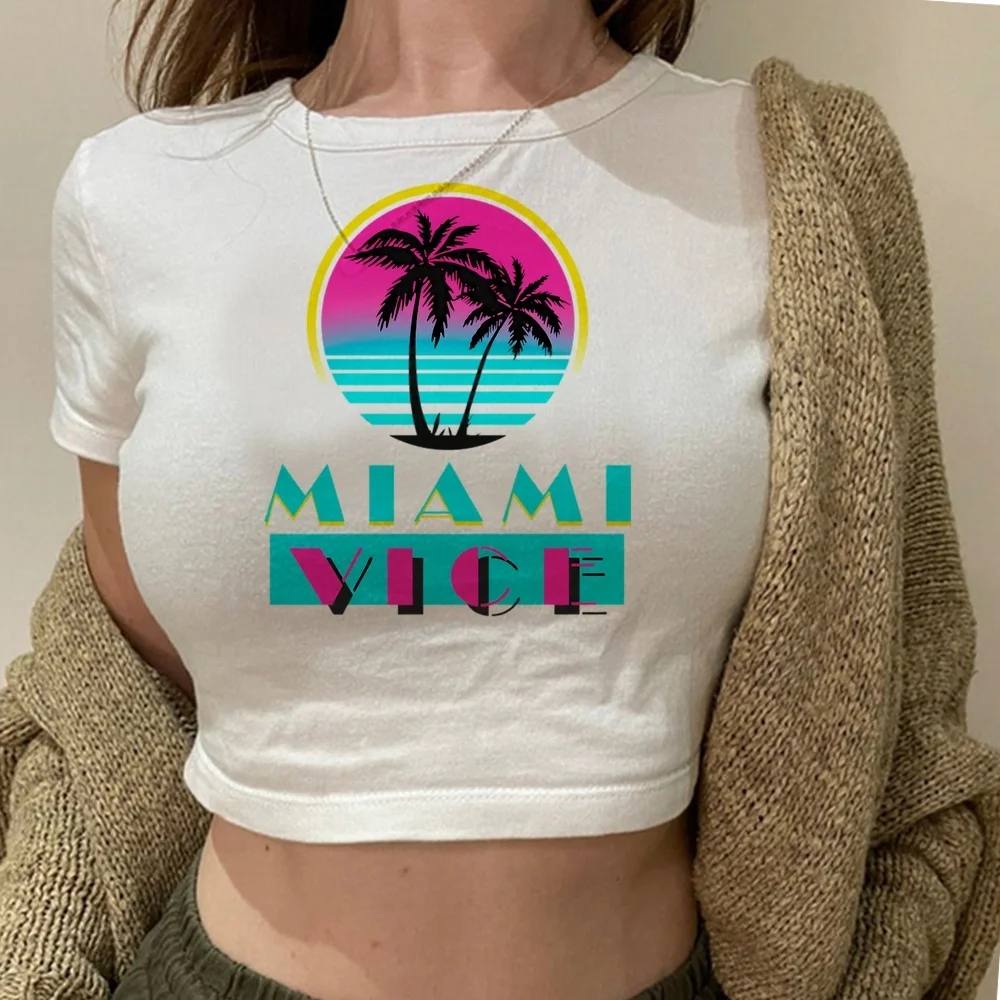 Miami Vice cropped top teen anime gyaru dollette goth party shirt vintage alternative  japan emo japanese