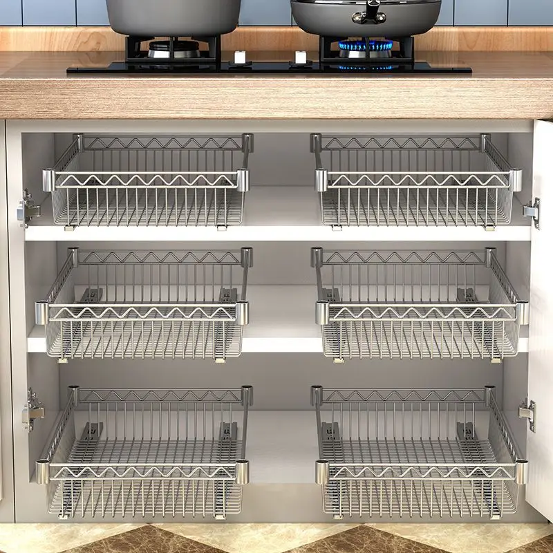 

Выдвижная корзина-органайзер для шкафа синего цвета, новая выдвижная корзина, выдвижная корзина для посуды, выдвижной ящик для специй.