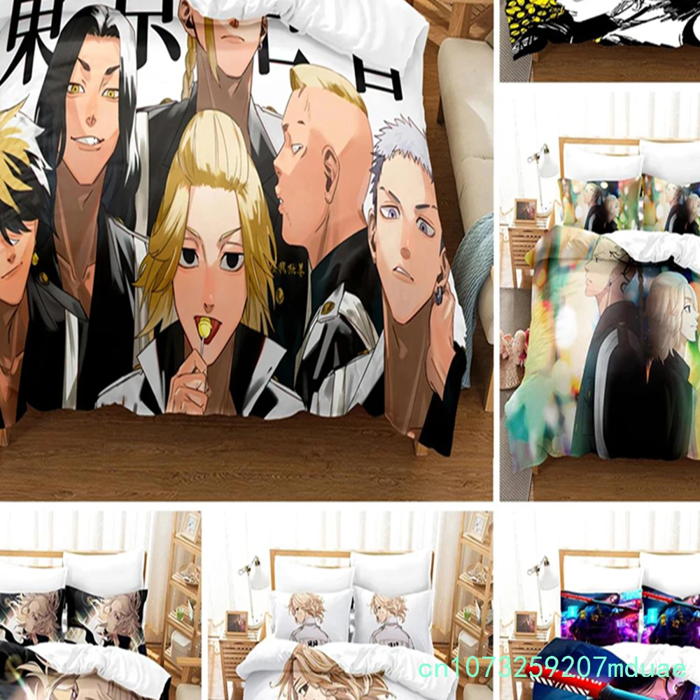 New Anime Tokyo Avengers Bedding Set Game 3d Print Bed Linen Quilt Soft Duvet Cover Sets Home Textile Queen King Size Girl Kids