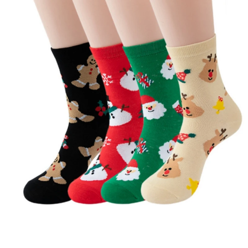 Fun Christmas Socks for Women - Funny Xmas Gifts for Female Novelty Cozy Crew Cotton Sock