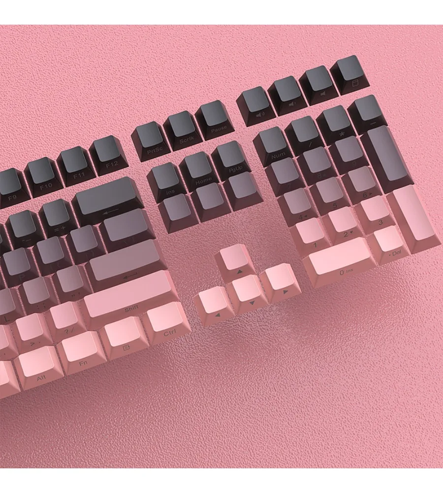 Keycap PBT two-color injection molding original factory height black mold gradual change side engraving luminous 133 key