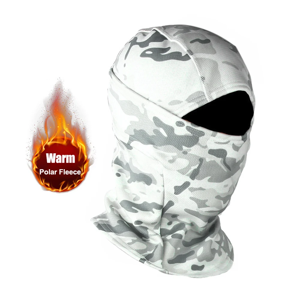 Winter Fleece Warme Camouflage Sturmhaube Outdoor Kältebeständig Ski Radfahren Vollgesichtsmaske Motorrad Maske Helm Futter – Detail 8