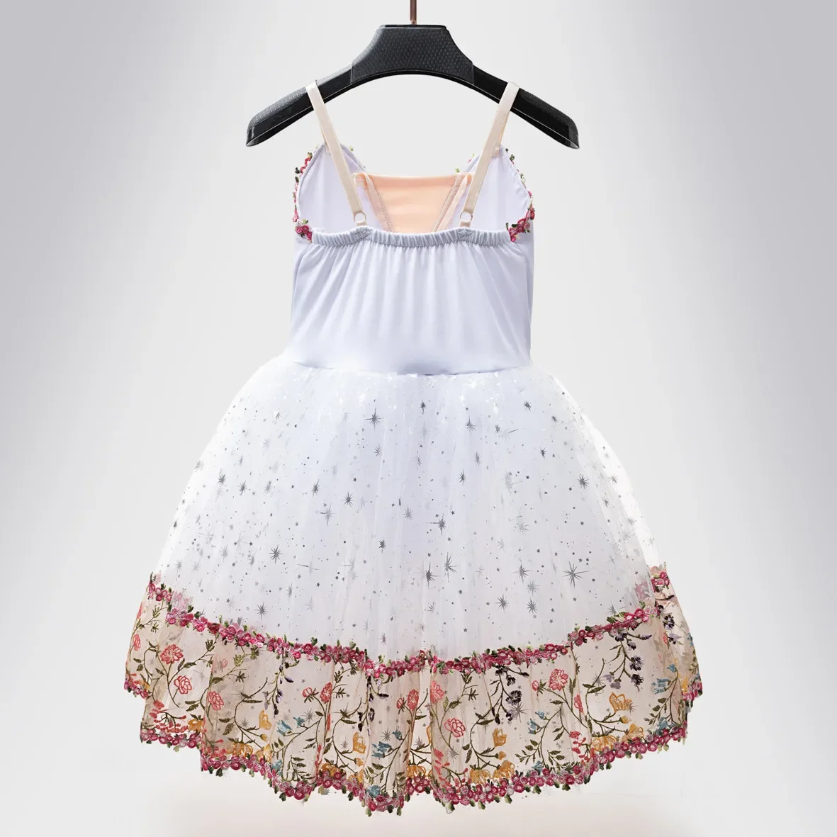 Girls White Ballerina Dress Ballet Skirt Giselle Children's Ballet Long Gauze Skirt Clara Variation Performance Costume