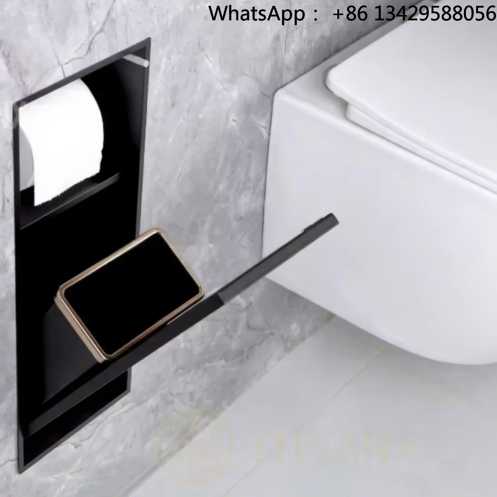 Concealed Hidden 304 Stainless Steel Recessed Wall Mounted  Tissue Box Toilet Paper Paper Towel Niche Shower Niche Bathroom