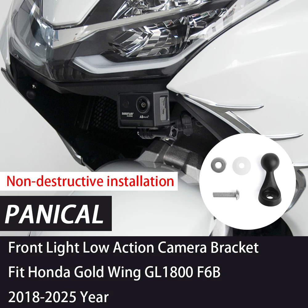 

Panical Action Camera Mount Bottom Headlight First Perspective Kit 2018-2025 For Honda Gold Wing GL1800 GL1800B F6B 16mm Ball