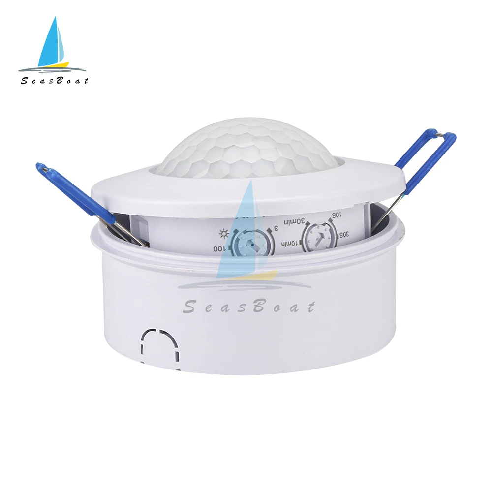 Sensore di luce domestica ritardo di tempo regolabile AC 220V-240V sensibile LED PIR sensore di movimento a infrarossi interruttore rilevatore