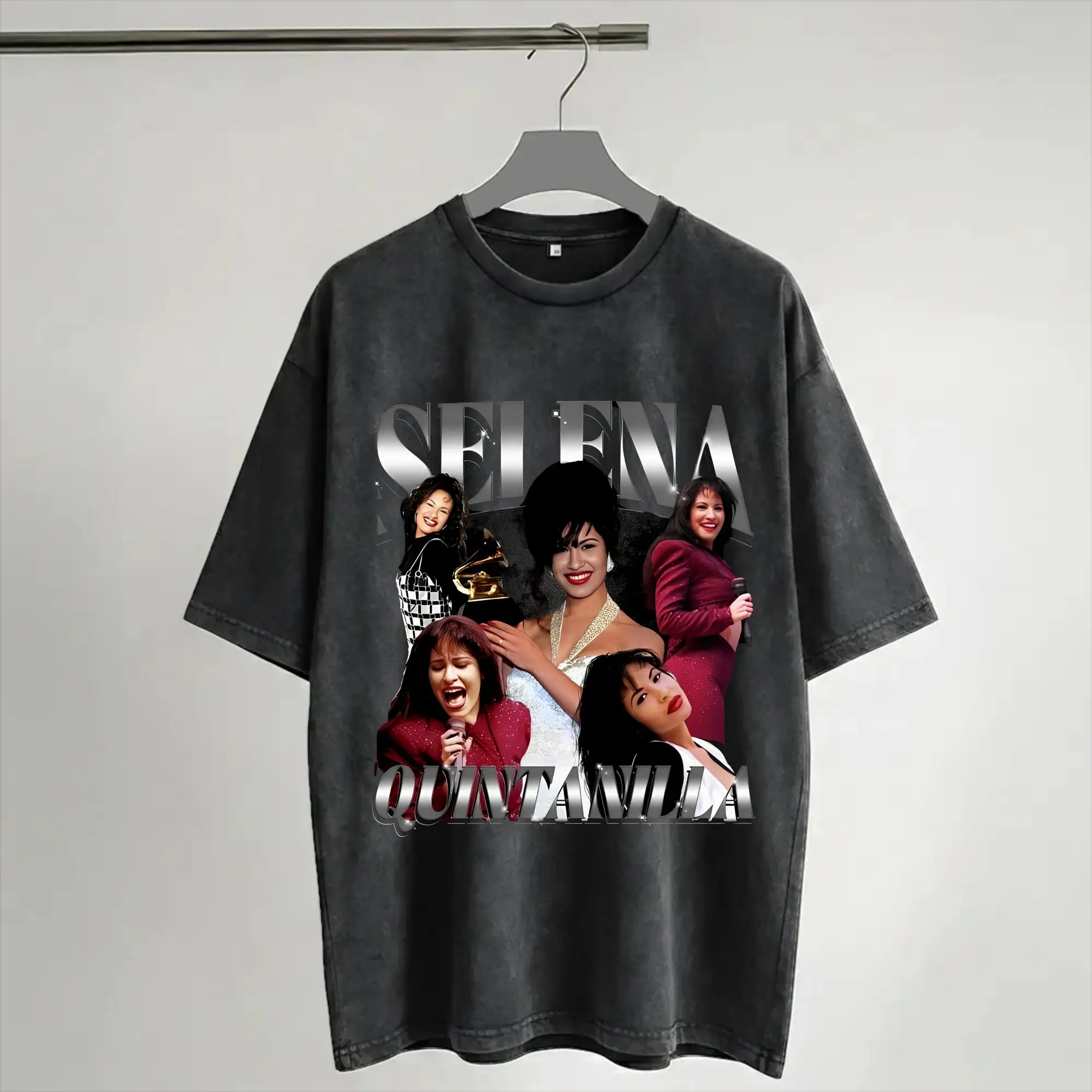 Summer Selena Quintanilla Vintage Collage  Washed T Shirt Outfit Harajuku T-Shirt  for Men Women Tee