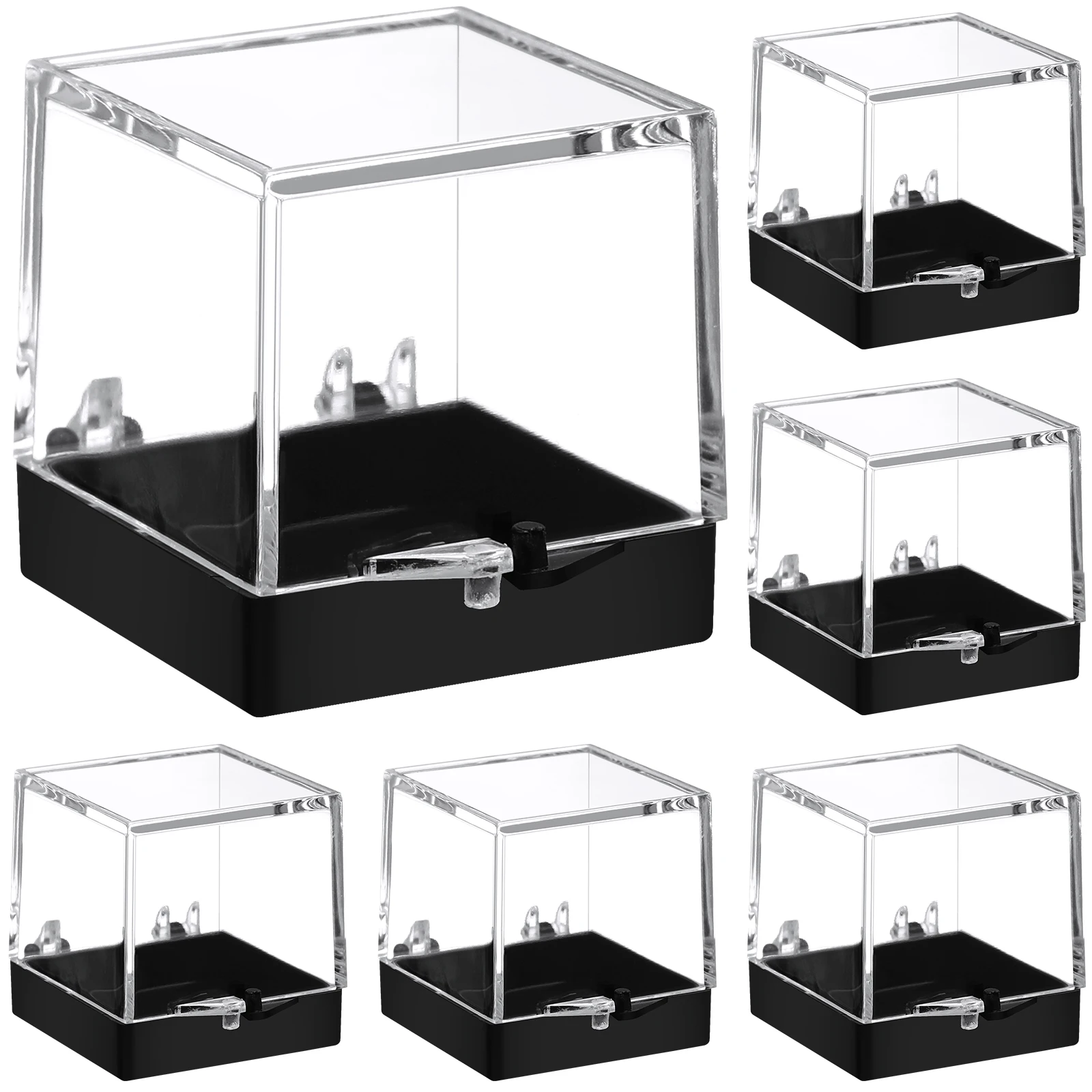 12pcs Transparent Square Box Mineral Specimen Collection Storage Box Natural Stone Mineral Specimen Display Box Collection Box