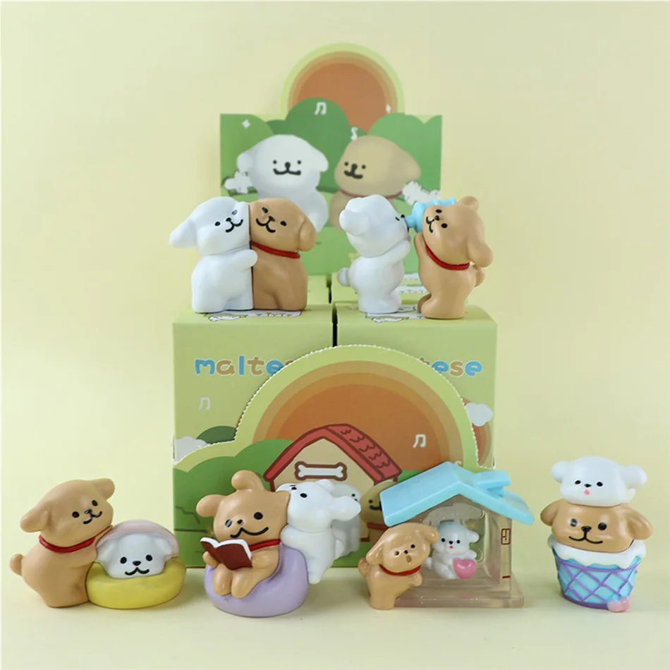 Twee kleine honden Verhaal Blind Box Puppy Dagboek Cultureel speelgoedbeeldje voor bureau Ontspanning Mysterie Creatief cadeau aan kinderen Vrienden