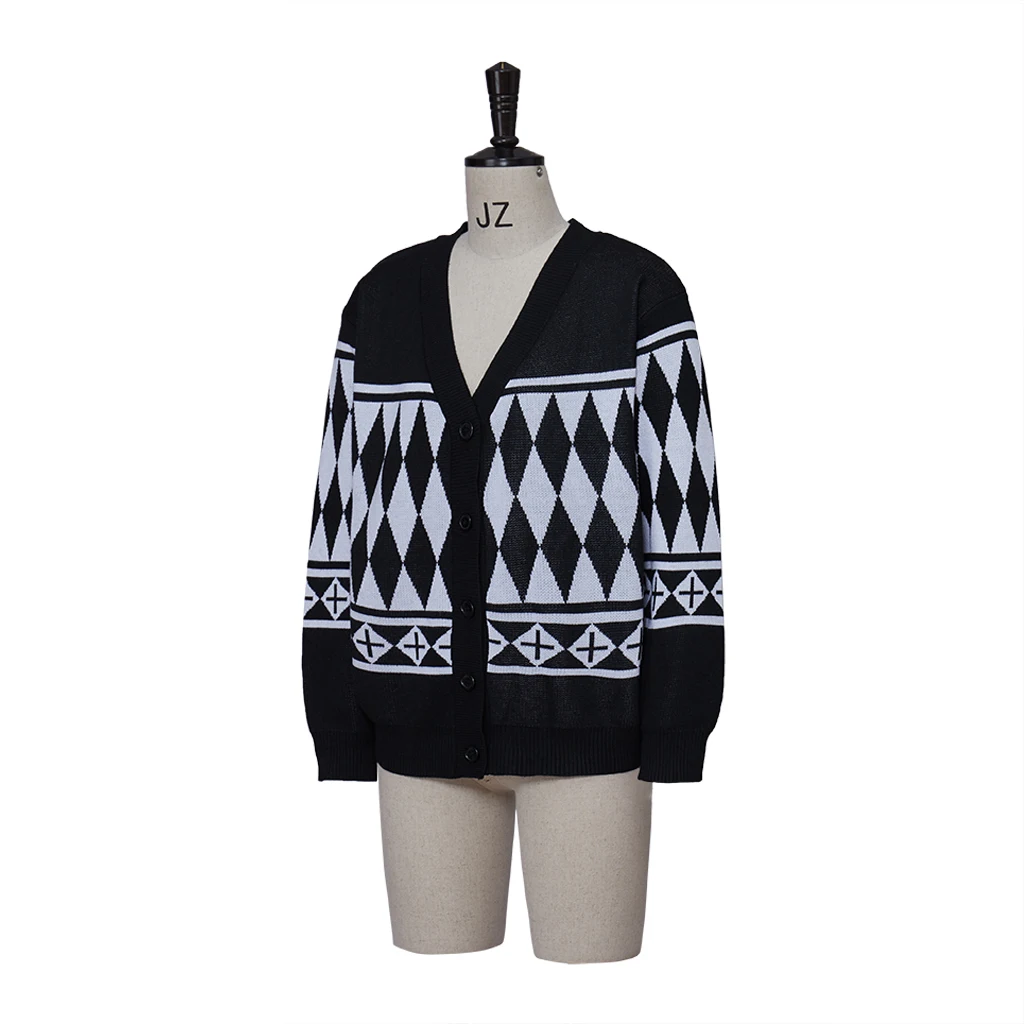 Anime Tokyo Revengers Tokyo Manji Gang Sweater Cosplay Costume Black Jacket Cardigan Jacquard Knitted Sweater Men