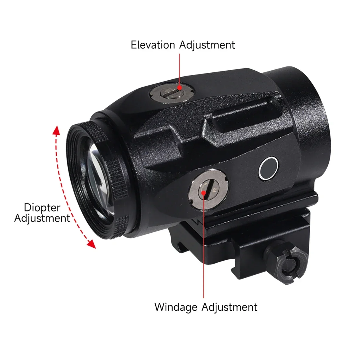 1x22mm 3X Magnifier with Flip-up Mount Hunting Scope Red Dot Sight Reflex Airsoft Sight Adjustable RifleScope Tactical Accessory