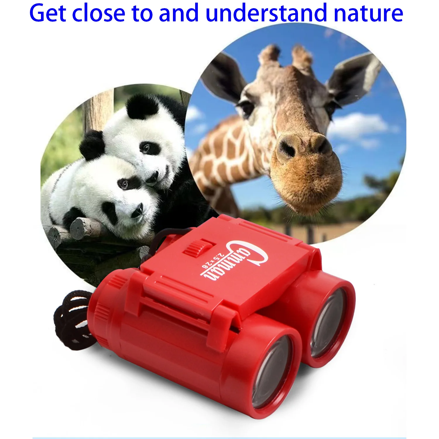 Children's toy telescope, plastic colored binoculars, outdoor science and education variable magnification