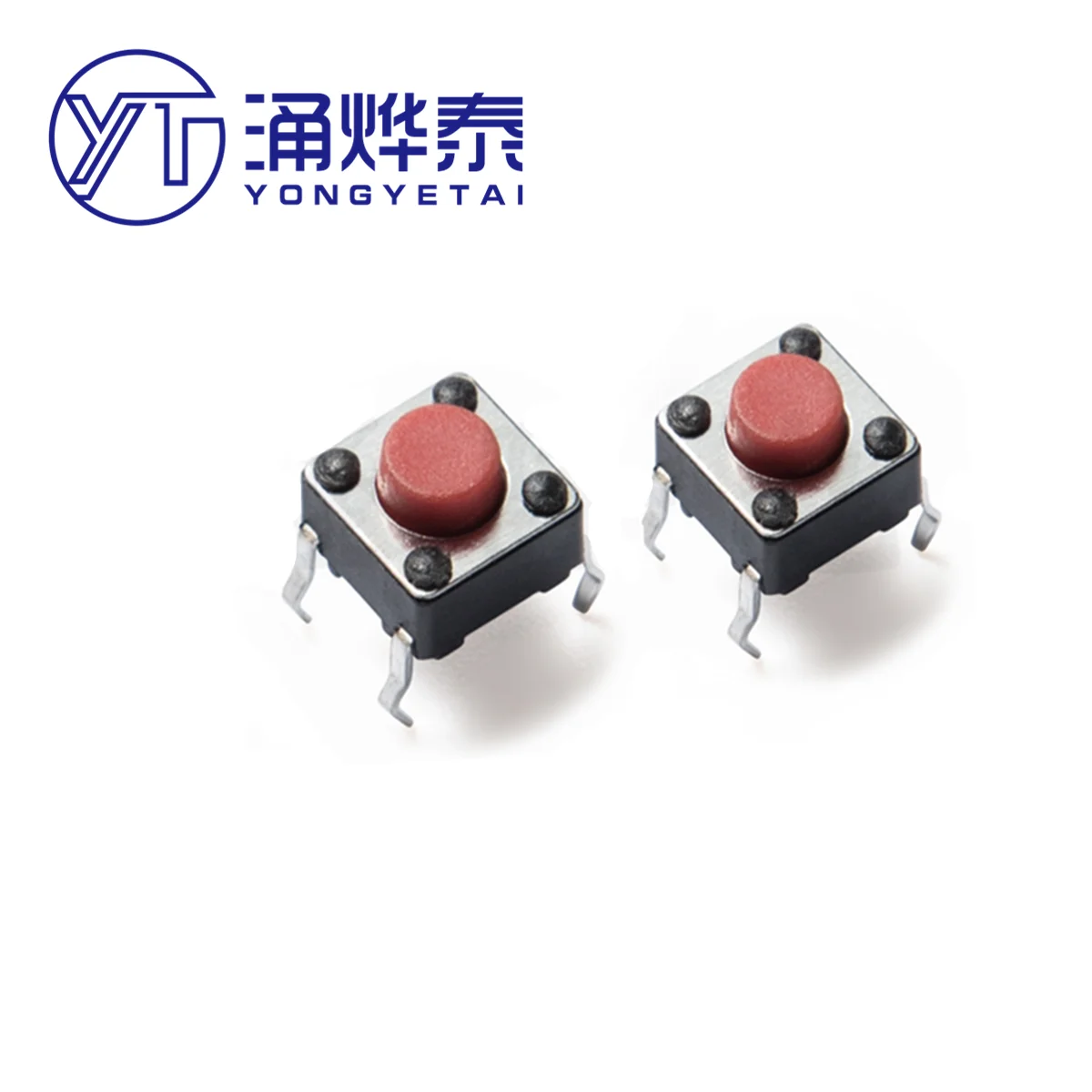 

YYT 100PCS Tact switch 6x6x5 pin button switch 6x6x5 red 4 pin switch induction cooker button micro switch