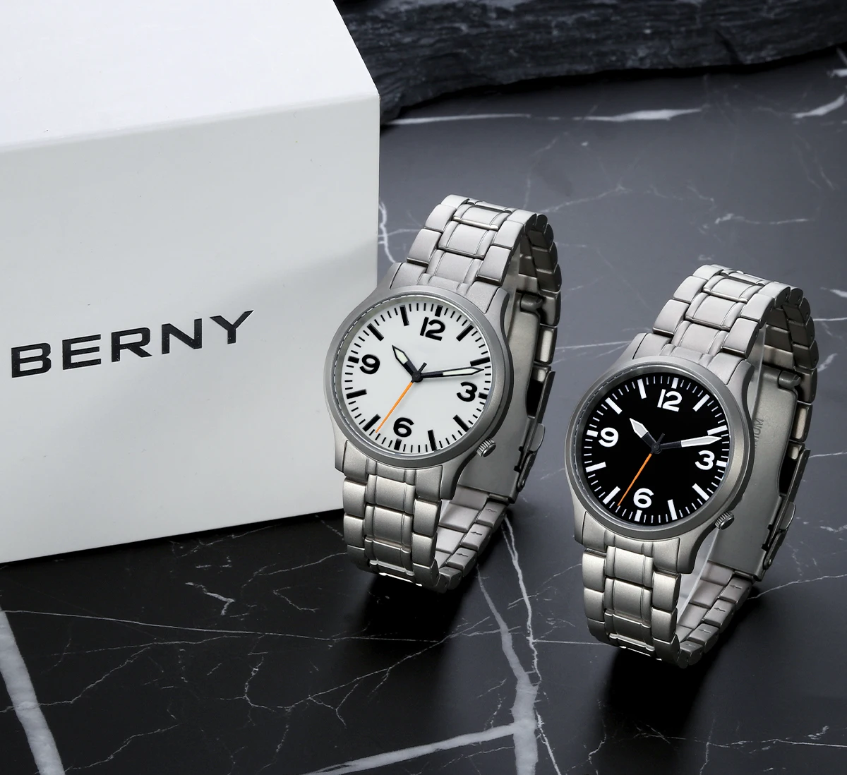 BERNY Full Titanium Watches for Men Super Luminous Sapphire Sports 