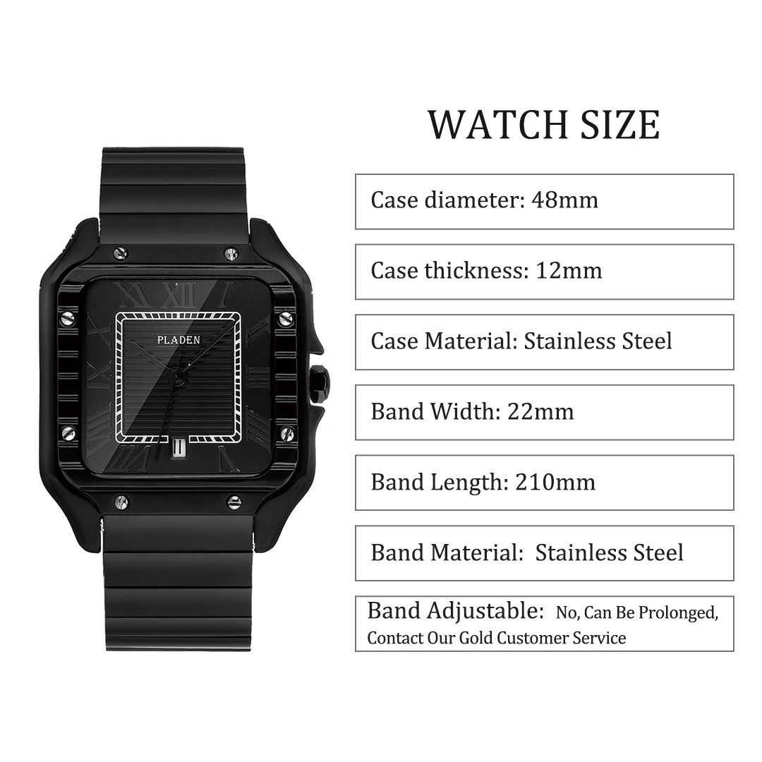 Luxury Brand Male Watch Fashion Square Stainless Steel Wristwatch Business Quartz Wristwatches For Men Dropshipping Hot Sell Gif