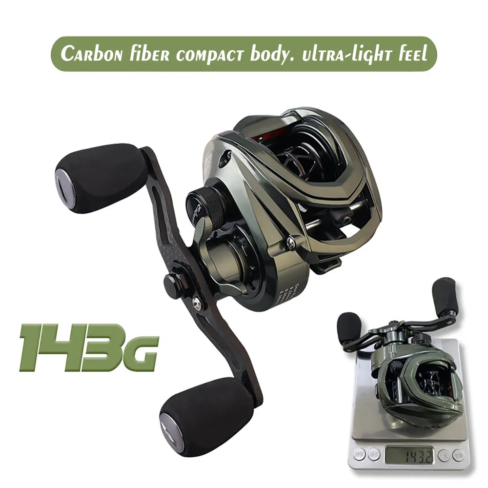 New 143g ultra-light carbon fiber bait casting reel 8.1:1 6kg drag ul fishing reel lure reel Saltwater/Freshwater reel bc