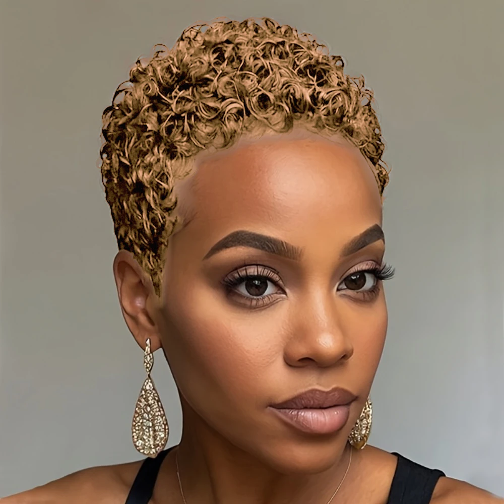 150% densidade 4 Polegada máquina completa feita peruca curta afro encaracolado peruca de cabelo humano afro curto perucas para mulheres pixie corte peruca cabelo humano