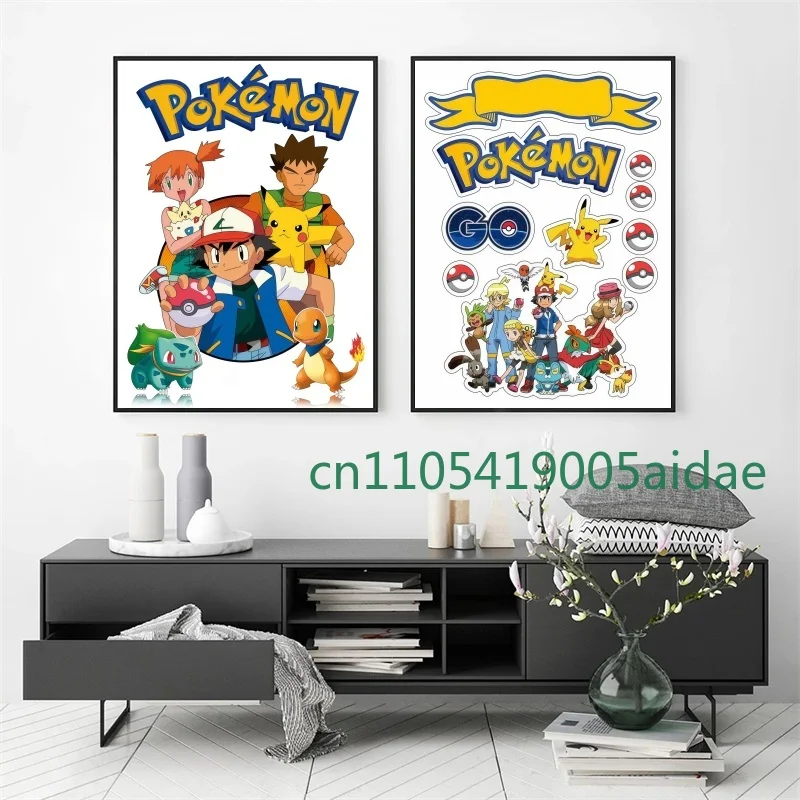 

Pokemon Pikachu Charizard Bulbasaur Canvas Decoration Painting HD Poster Anime Style Picture Wall Art Home Decoration Kids Gifts