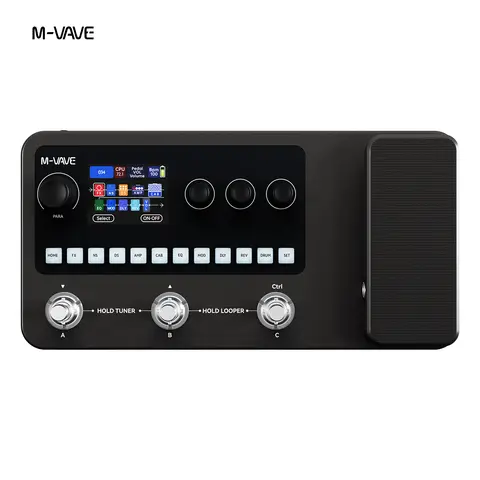 Pédale multi-effets professionnelle M-VAVE MK-20, processeur de guitare tout-en-un avec Bluetooth, batterie, Interface Audio USB