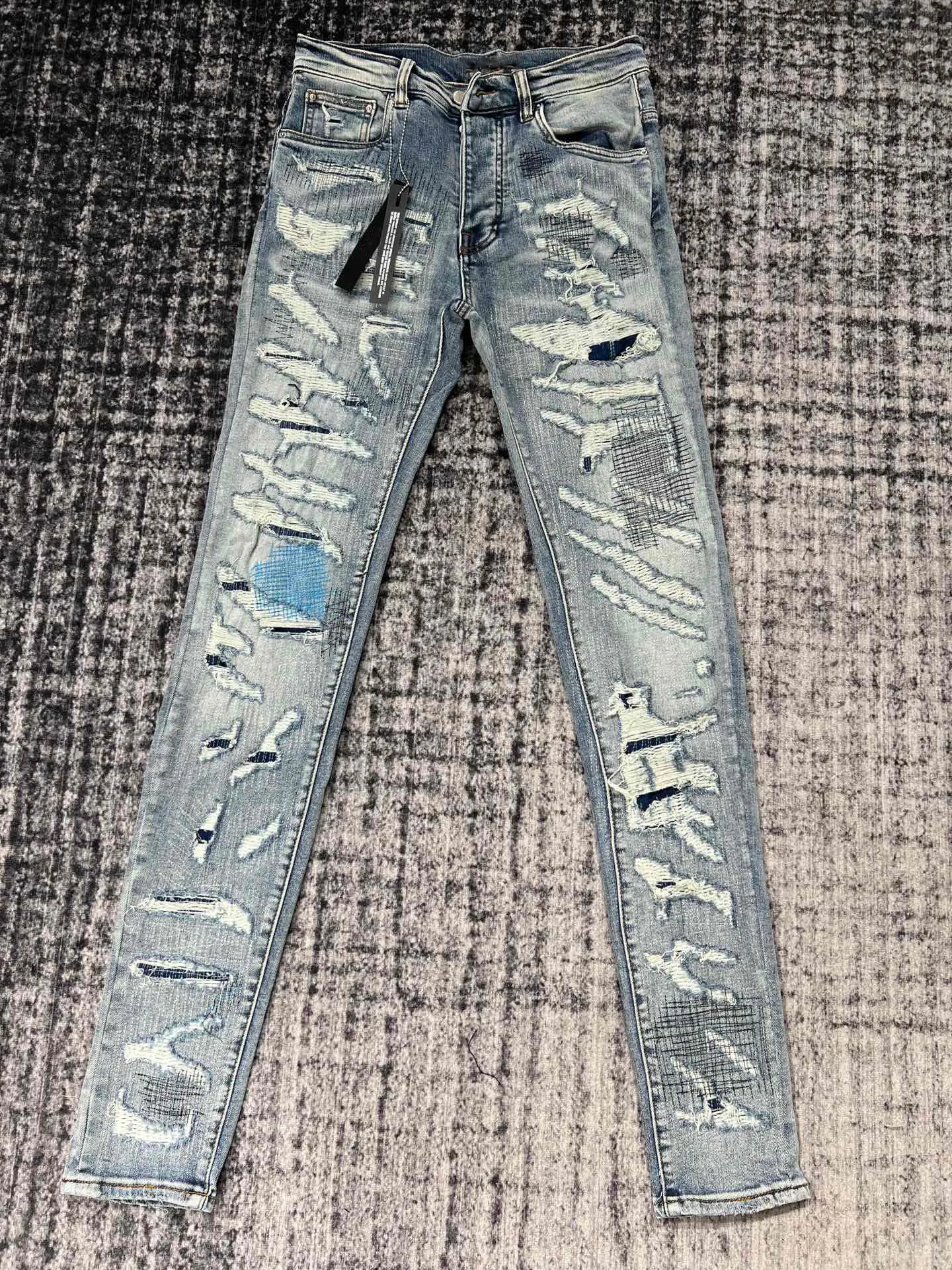 

discounted men super distressed skinny jeans