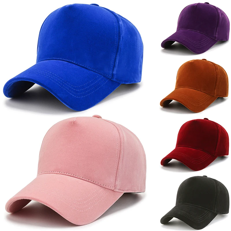 Gold Velvet Korean Women Hat Autumn Winter Outdoor Couple Caps Solid Color Sun Visor Hats Men\'s Baseball Cap Golf hat