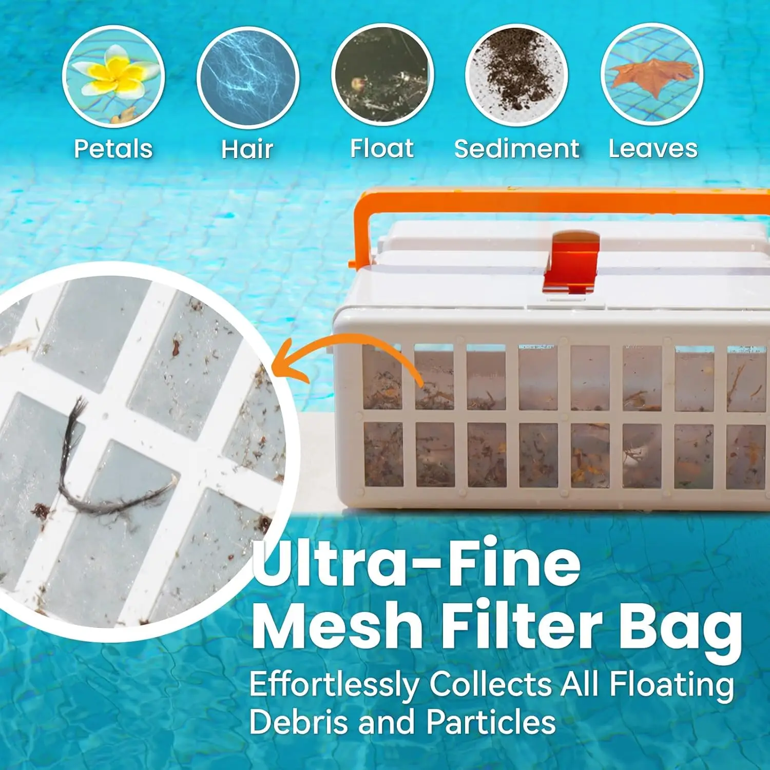 Solar Powered Automatic Pool Skimmer Cleaner with Dual Mode and Navigation Sensor for Day & Night Cleaning - White