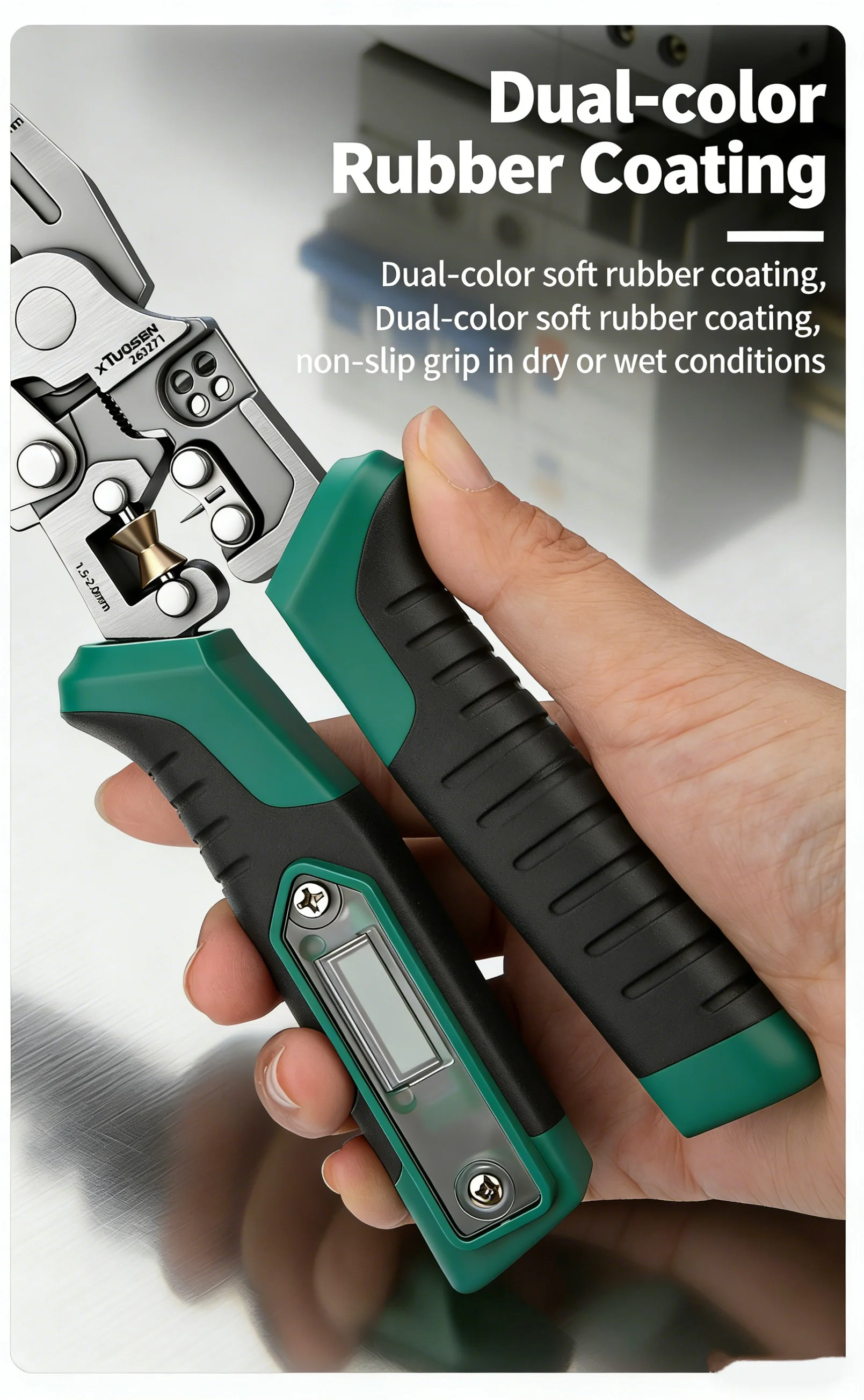 TUOSEN Elektriker-Multitool-Set mit Spannungsprüfer, Abisolierzange und Zange zum Wickeln, Umlindern und Crimpen - Langlebiges Werkzeugset – Detail 9