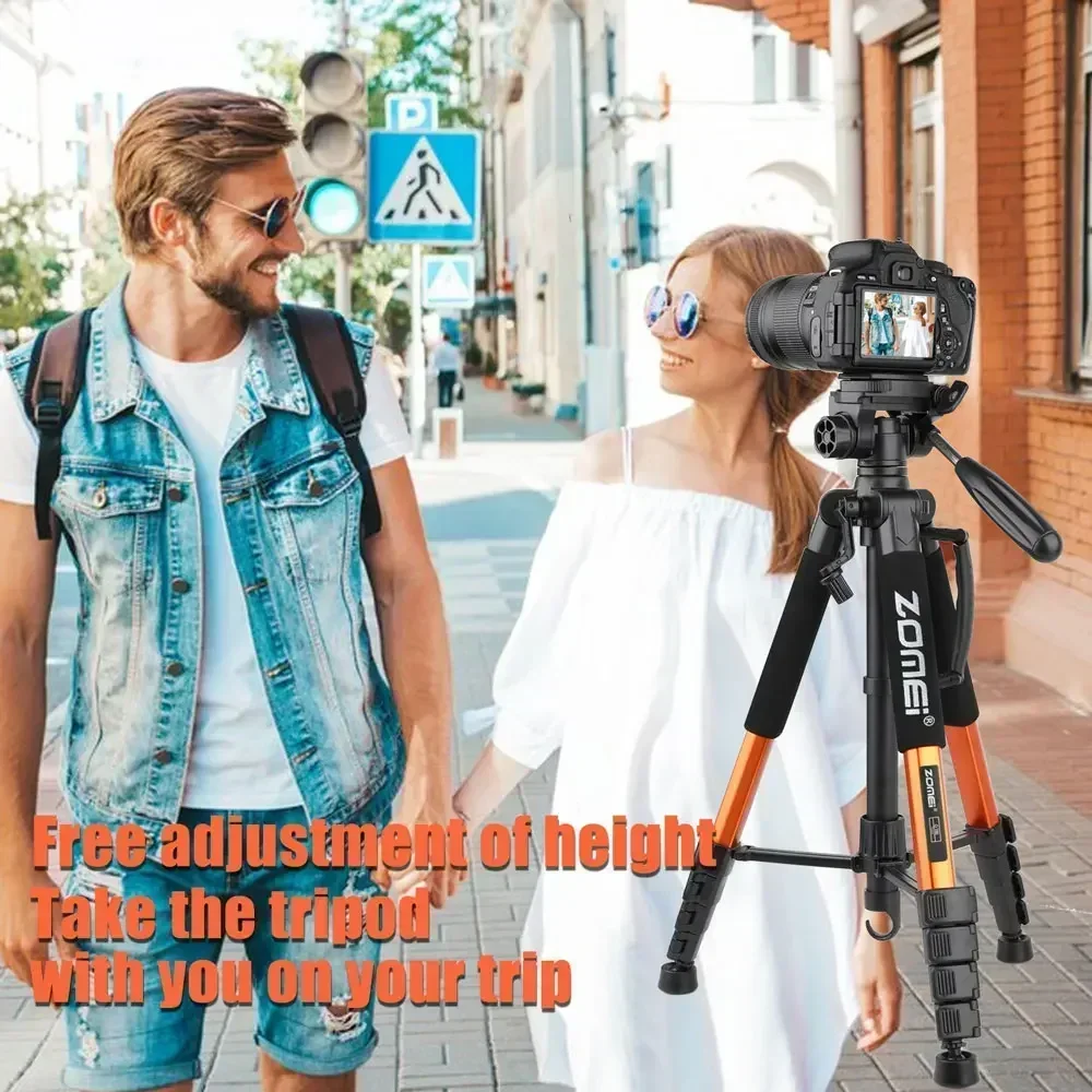 Q188 187cm Portable Camera Tripod Aluminum Alloy 6kg load capacity for DSLR Nikon, phone holder 360° Panorama Photography