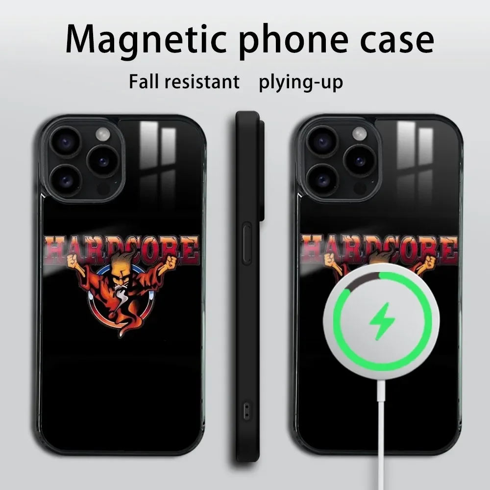 T-Thunderdome H-Hardcore Phone Case For iPhone 16 15 14 13 12 11 Pro Max Plus Mini Magsafe Mirror Wireless Magnetic Cover