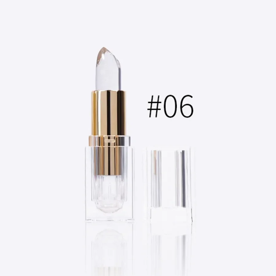 Custom 6colors Clear Tube Lip Balm Hydrating Moisturizing Long Lasting Non-fading Easy To Apply Color-chaning Lipstick Bulk