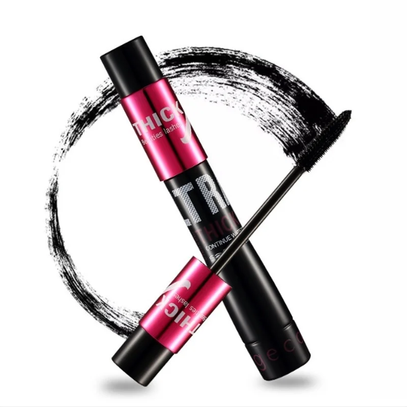 Crea pestañas largas y rizadas naturalmente sin manchas, juego de rímel de fibra con tubos dobles, resistentes al agua y de larga duración