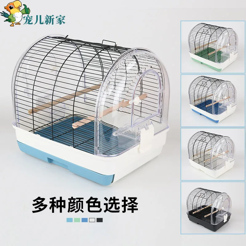 

Прозрачная акриловая роскошная клетка в стиле виллы, клетка для попугая для попугая, корелла, большой размер, супер просторная портативная дорожная клетка