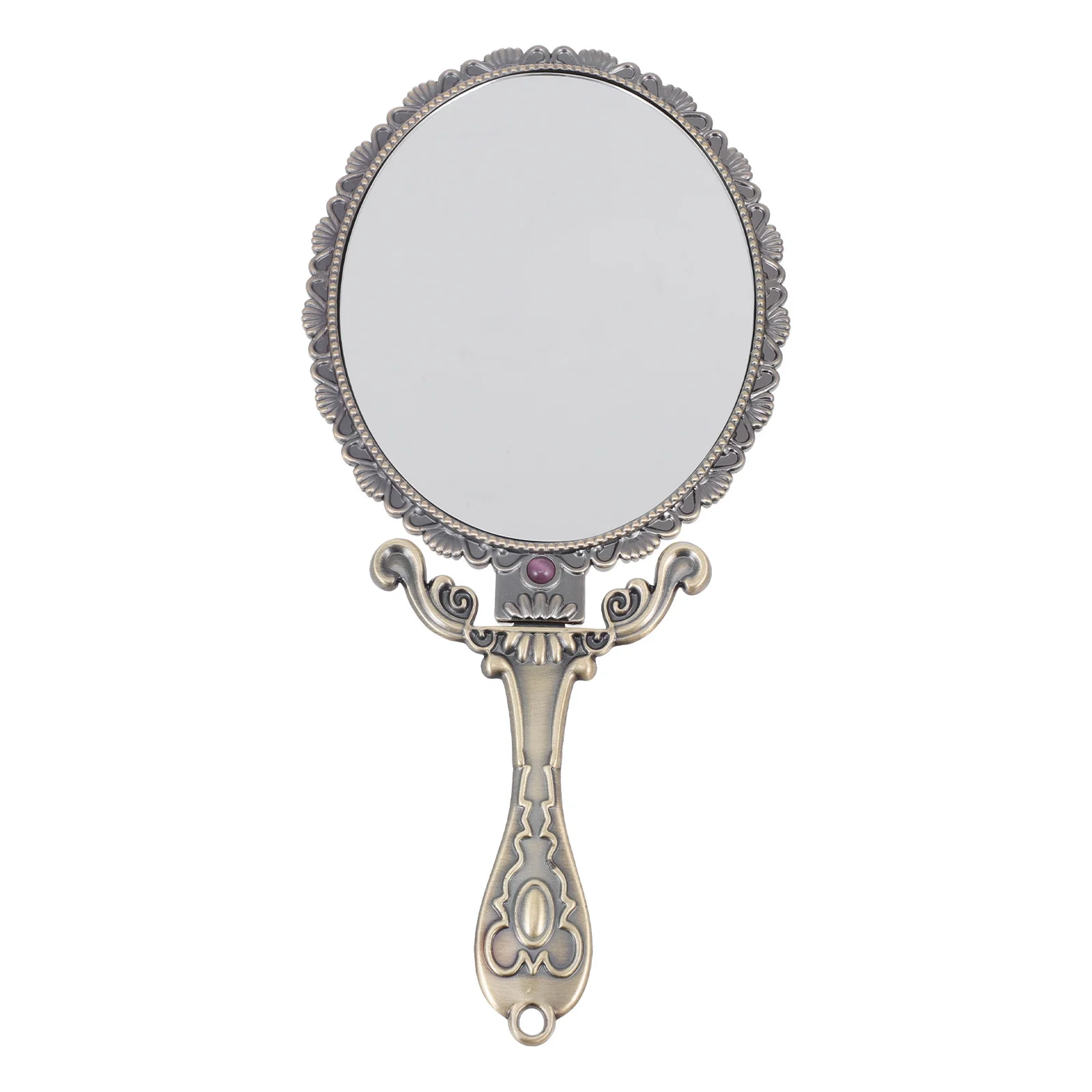 

Beauty Mirror Vanity Vintage Foldable Portable Mirrors Makeup Handheld with Handle