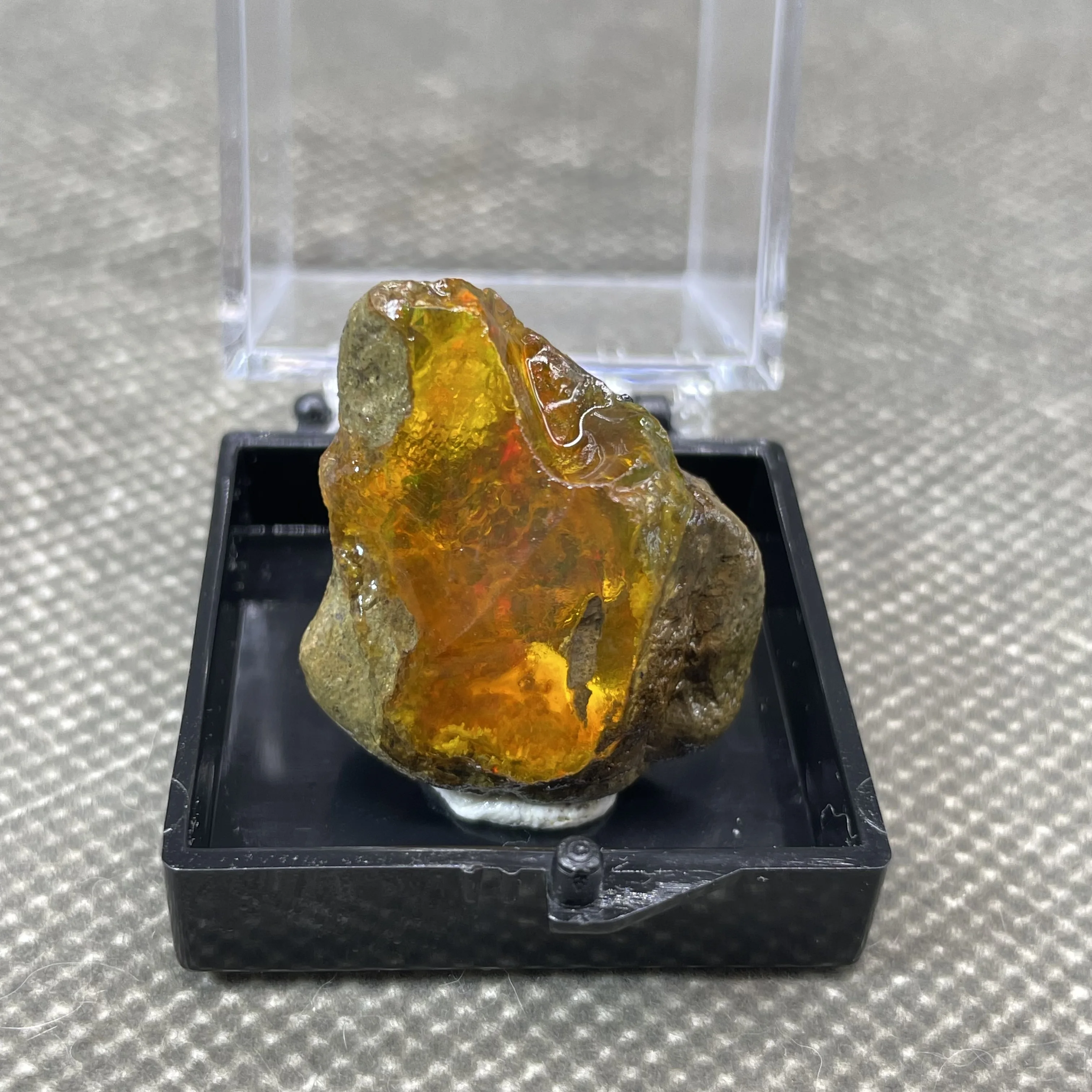 Natural rare Ethiopia water Opal gem mineral specimen + box size 3.4cm + healing quartz crystals and stones rock gemstone