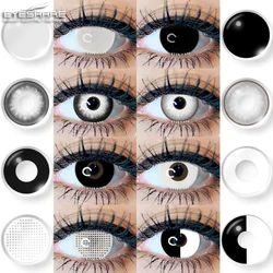 EYESHARE 1 paio di lenti a contatto colorate per occhi lenti multicolori Anime Cosplay Eye contatti Halloween bianco nero lenti annuali