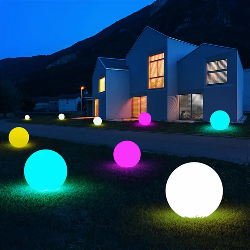 25/20/15/10 cm LED Lichtgevende Ronde Bal Lamp Batterij Aangedreven Afstandsbediening 16 Kleur Tuin Landschap Gazon Thuis Slaapkamer Decor Nachtverlichting