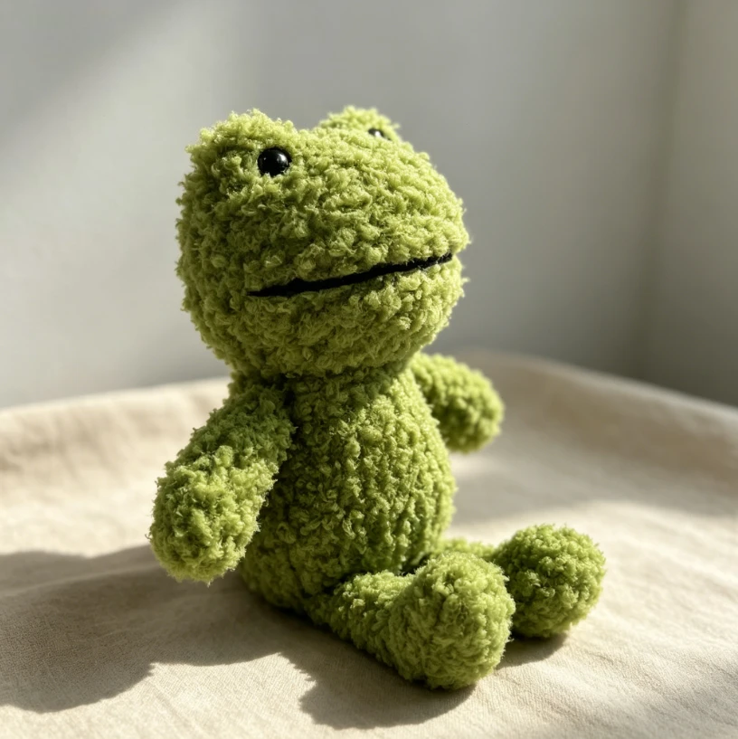 Kawaii Green Frog Plush Keychain Soft Fluffy Stuffed Animal Toy Mini Frog Doll for Kids Backpack Purse Charm Bag Pendant Birthday Gift view 3