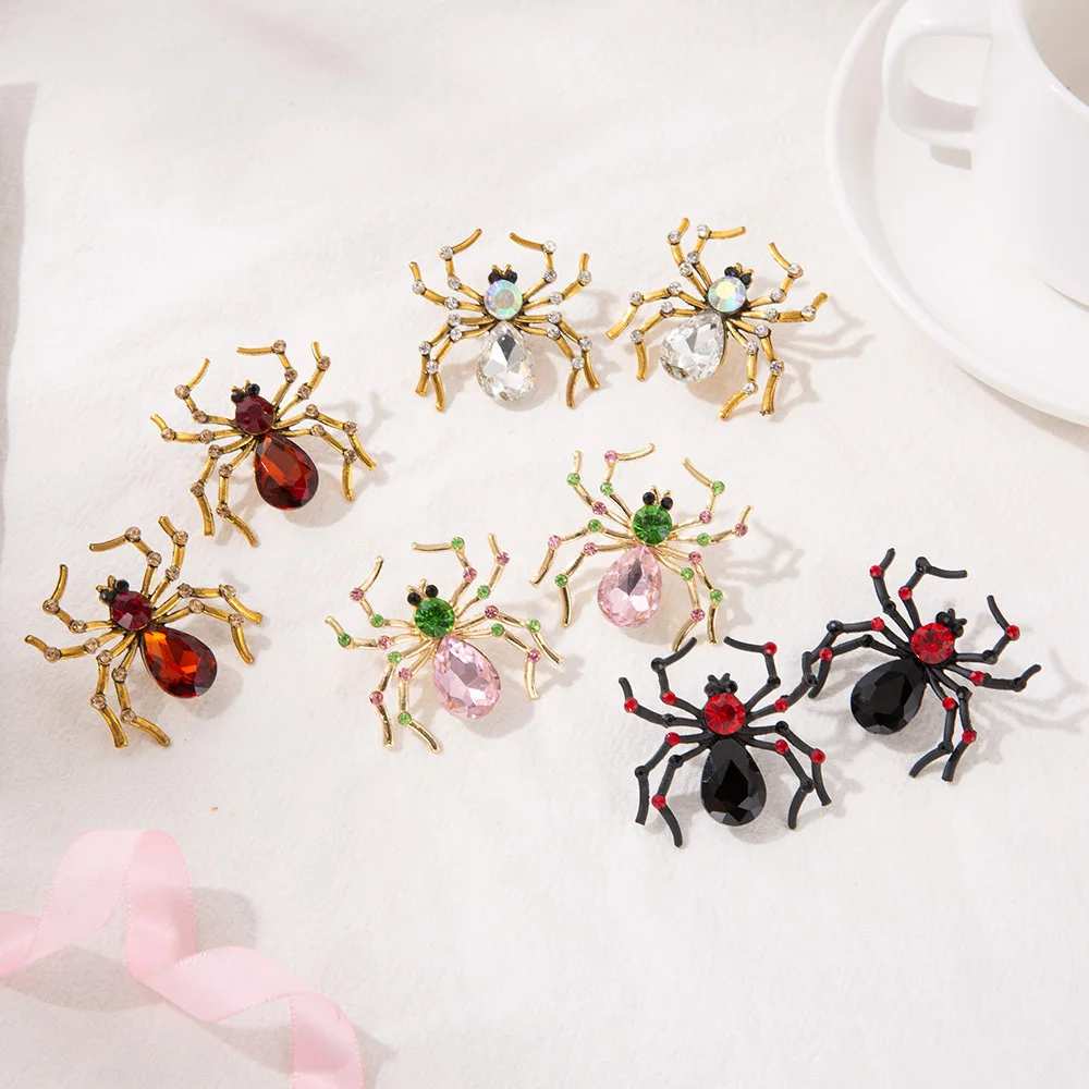 Exaggerated personality earrings for women, new colorful spider earrings, spicy girl, vintage alloy