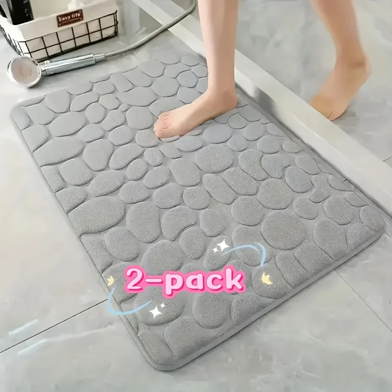 Alfombra de baño de forro polar de coral ultrasuave, lavable a máquina, forro polar de coral grueso, pila baja, rectangular, adecuada para entrada de baño.