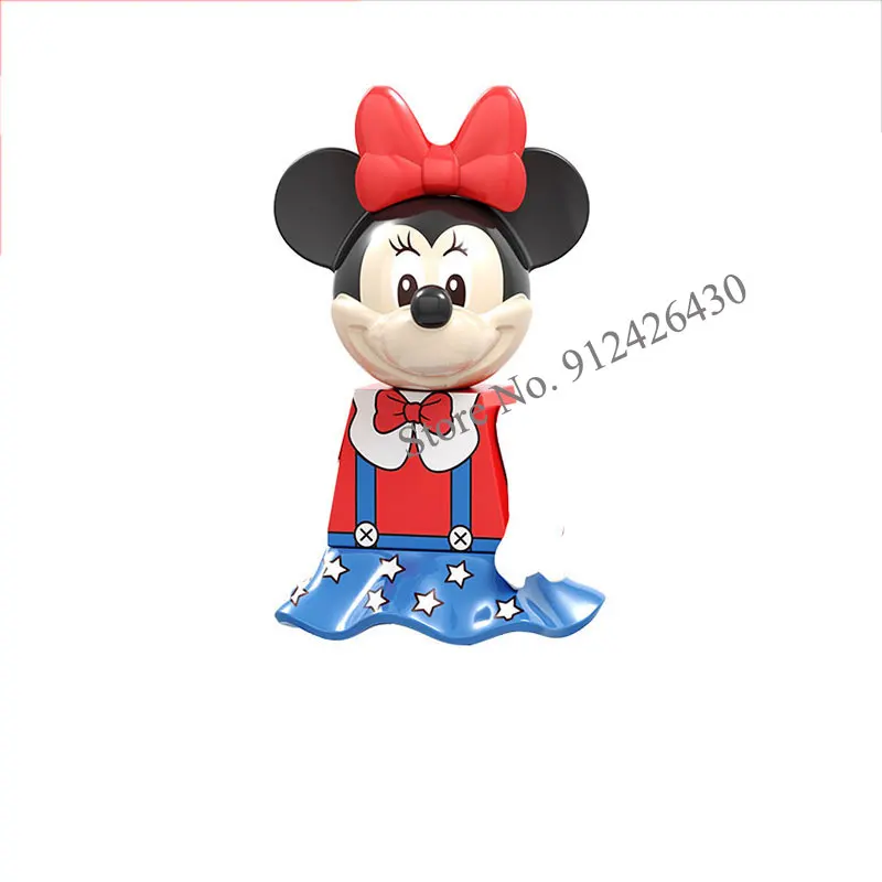 Disney Mini Action ของเล่นตัวเลขบล็อกอาคารการ์ตูน Toy Story Mickey Mouse Winnie The Pooh แช่แข็ง Stitch Donald เป็ดอิฐ