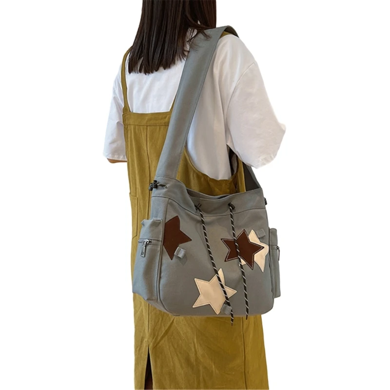 Schooltas Crossbody schoudertas met grote capaciteit voor tieners Veelzijdige vintage tas