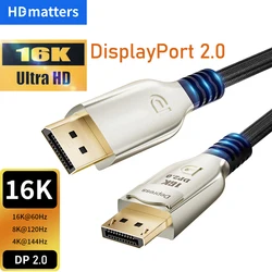 Displayport 2.0 cable 16K 8K Displayport cable 144Hz 240Hz cable Displayport 1.4 DP 2.0 cable G-sync for Gaming monitor PC