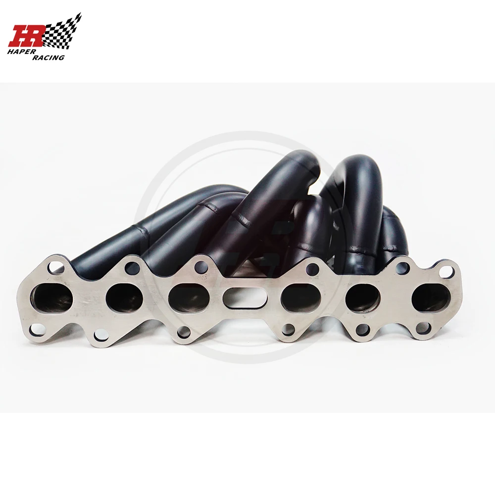 HAPER RACING Black Ceramic Coating SS304 3mm Thick schedule T4 2JZGTE 2JZ-GTE 2JZ GTE Equal Length T4 Turbo Manifold