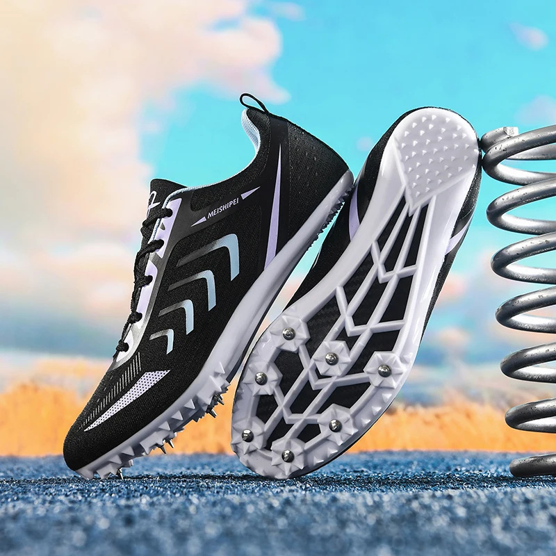 

Men Women Track Field Events Cleats Sprint Shoes Athlete Short Spikes Running Sneakers Training Racing Sport Shoes Jumping Shoes